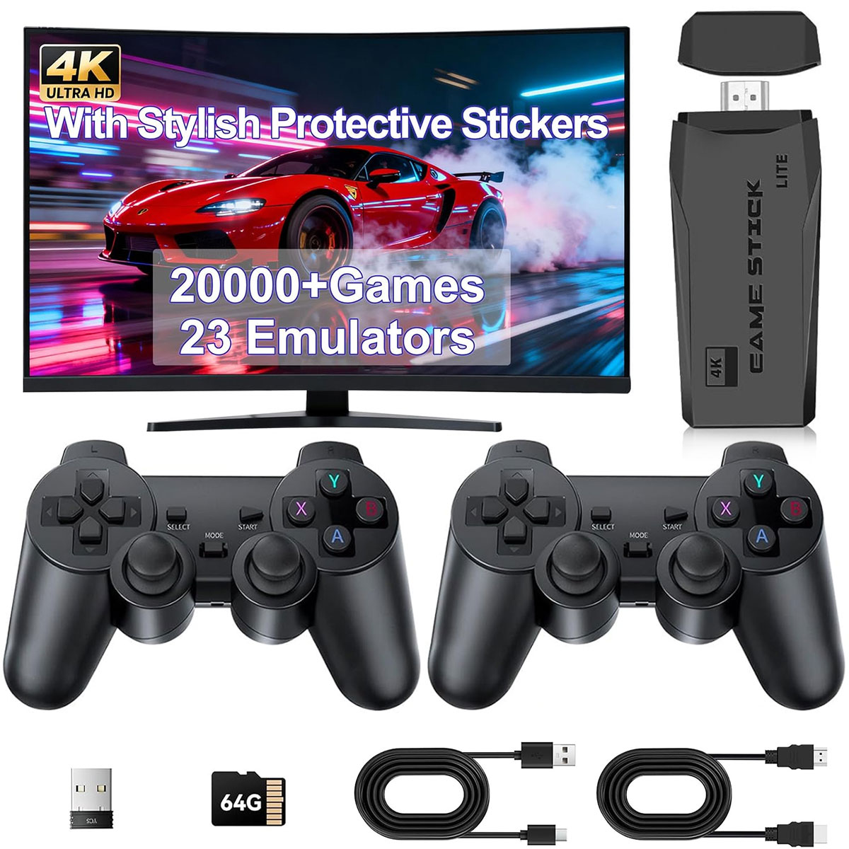 Retro Gaming And Projector - M8 Game Console 20000+ Games Emulators