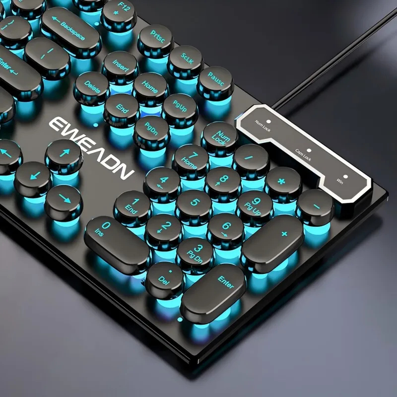 Retro Gaming Keyboard - Retro Punk Mechanical Feel Keyboard Mouse