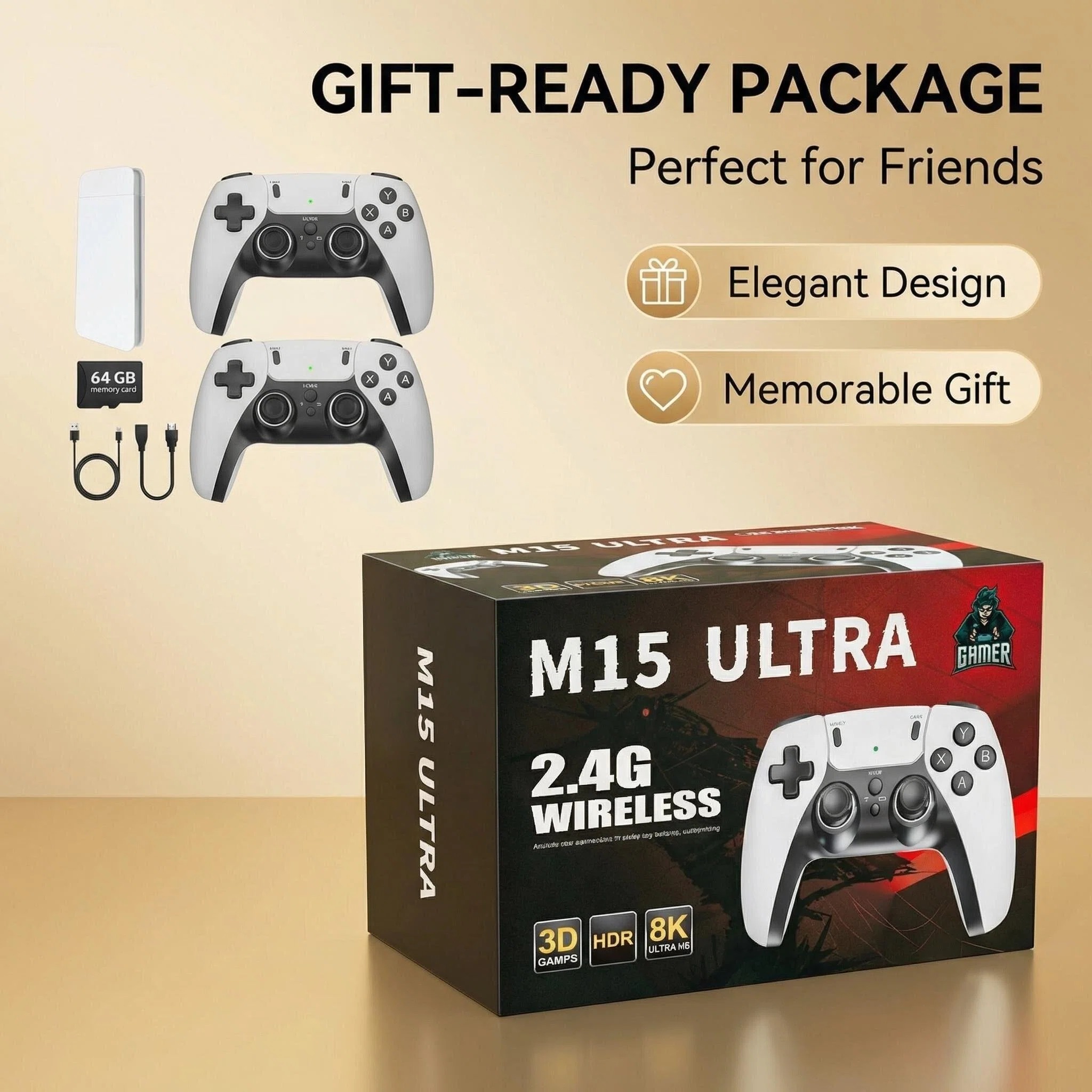 Retro Gaming Gif - M15 Ultra 2.4G Wireless Game Stick