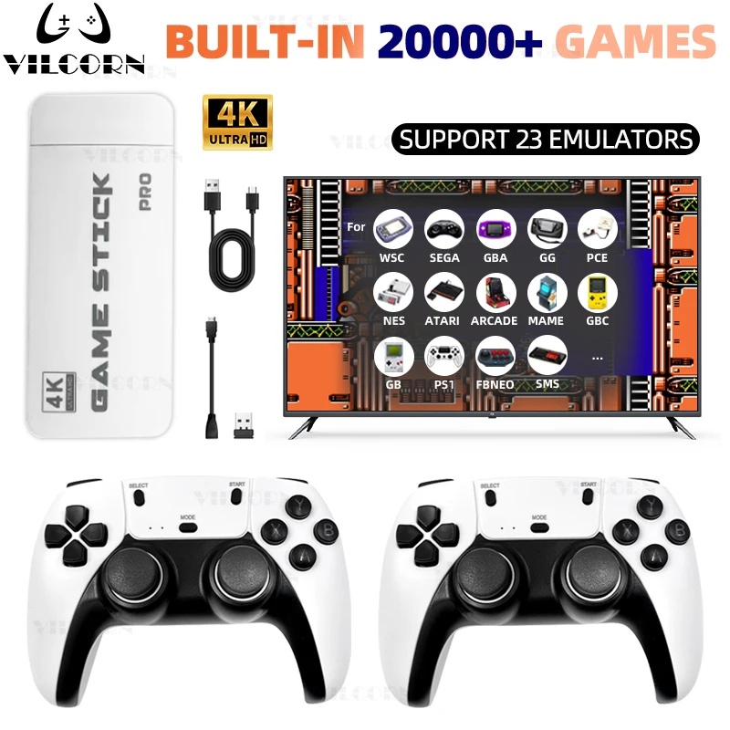Retro Gaming And Projector - VILCORN 4K HD Game Stick Retro