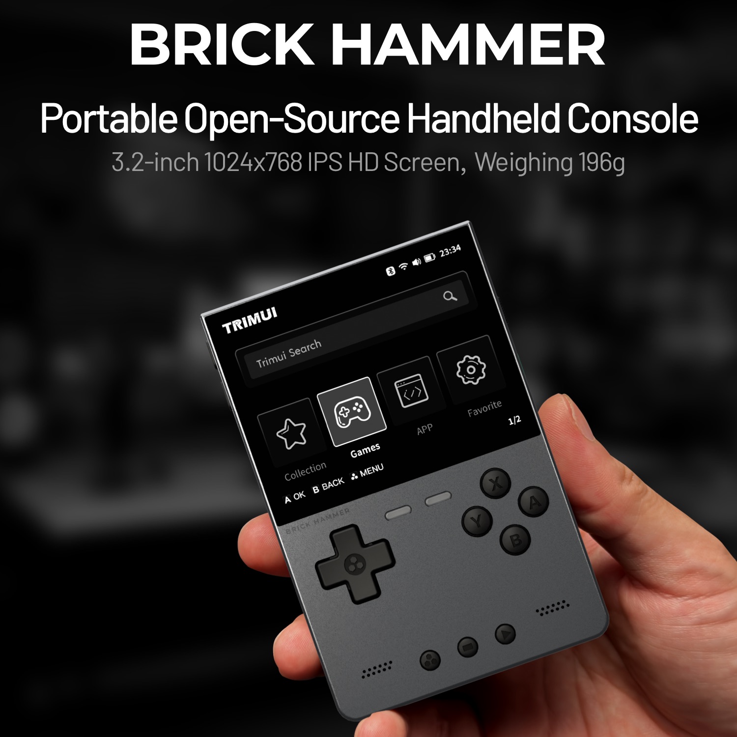 Retro Gaming Gif - TRIMUI BRICK HAMMER Retro Handheld Game
