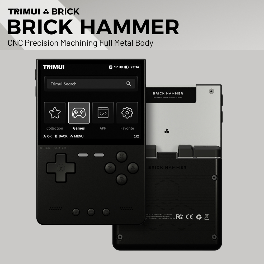 Retro Gaming Gif - Metal Body Trimui Brick Hammer Console