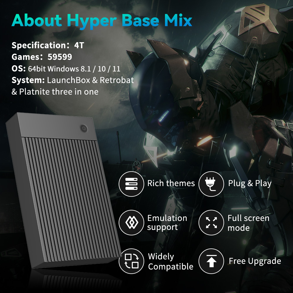 Hyper Base Mix 4TB Game Consol - Retro Gaming Hdd ulasan dan harga