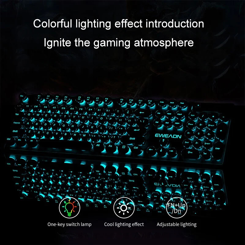 Retro Punk Mechanical Feel Key - Retro Gaming Keyboard ulasan dan harga