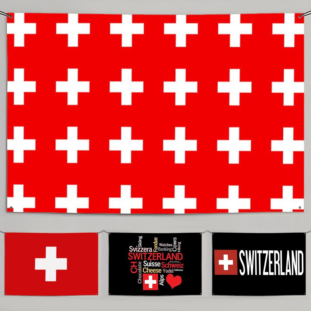 1PC Famous Switzerland Flags R - Retro Gaming Banner ulasan dan harga