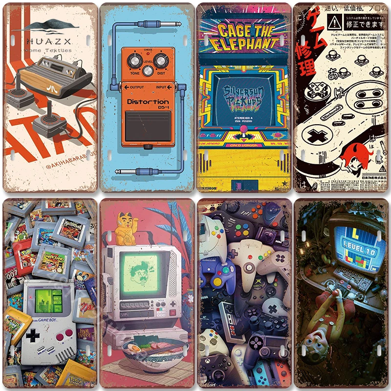 Vintage Gaming Metal Sign Retr - Retro Gaming Tv ulasan dan harga