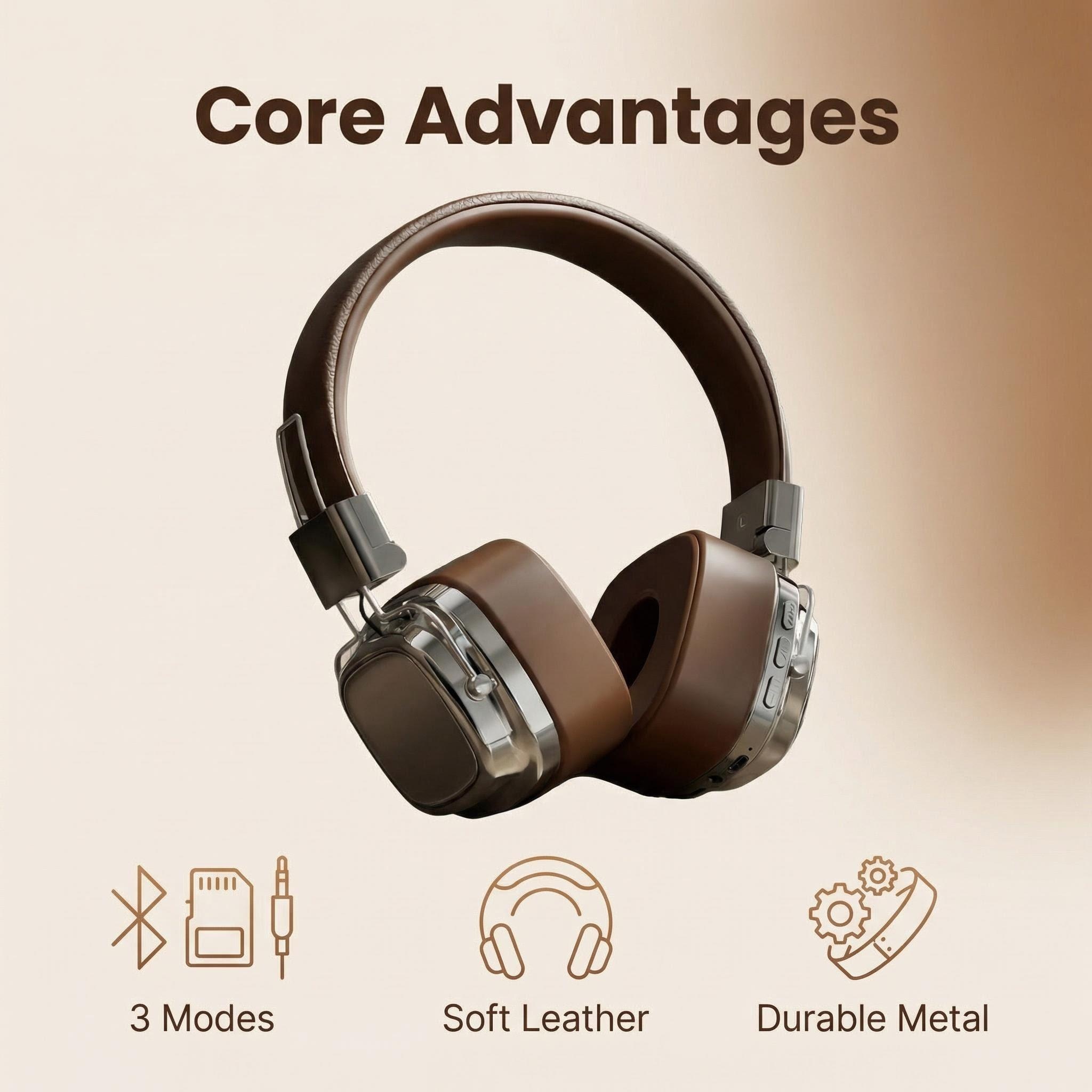 Retro Leather Over-ear Headpho - Retro Gaming Cable ulasan dan harga