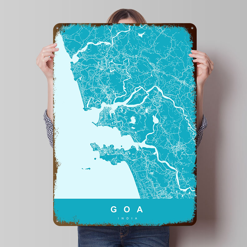 Goa India Map Print Poster Cus - Retro Gaming India ulasan dan harga