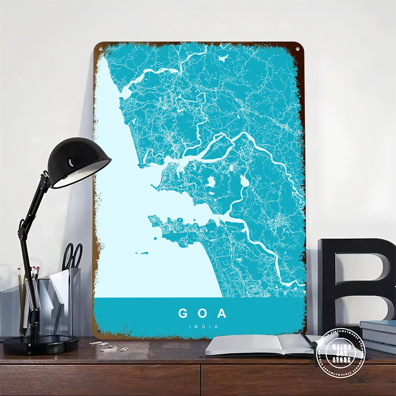 Goa India Map Print Poster Cus - Retro Gaming India ulasan dan harga