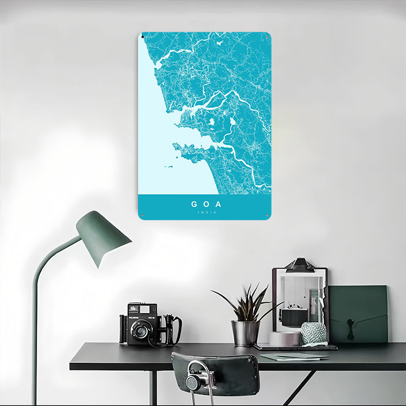 Goa India Map Print Poster Cus - Retro Gaming India ulasan dan harga