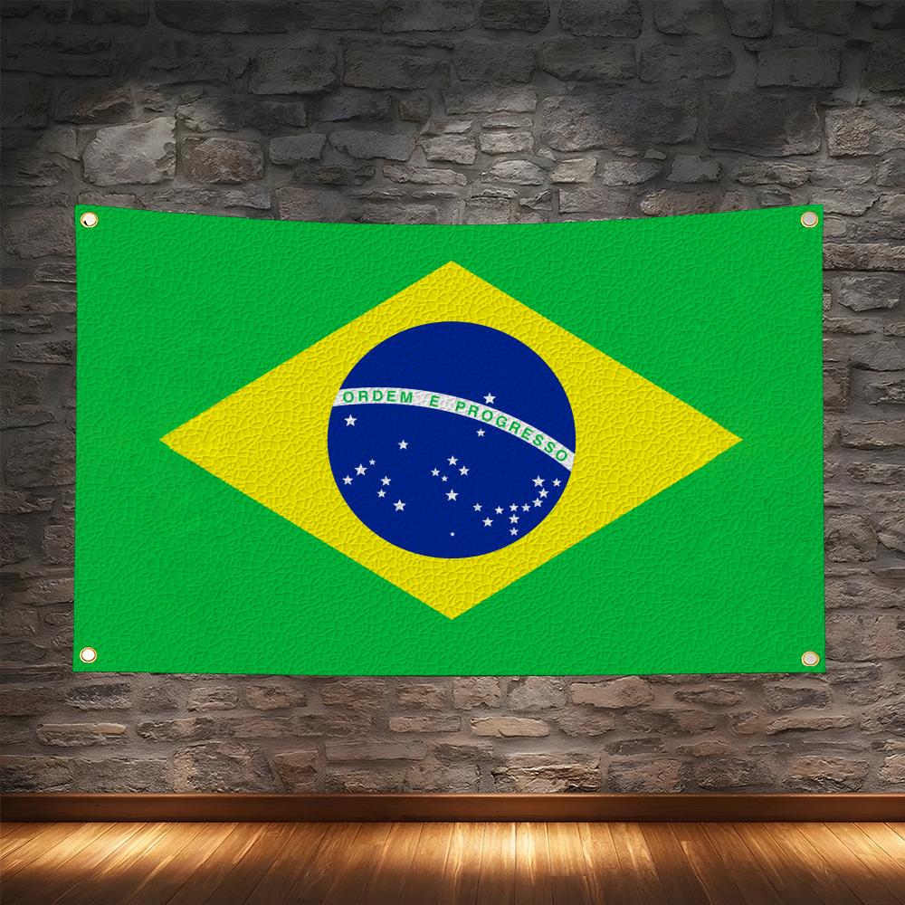 1PC Famosu Brazil Flags Retro  - Retro Gaming Banner ulasan dan harga