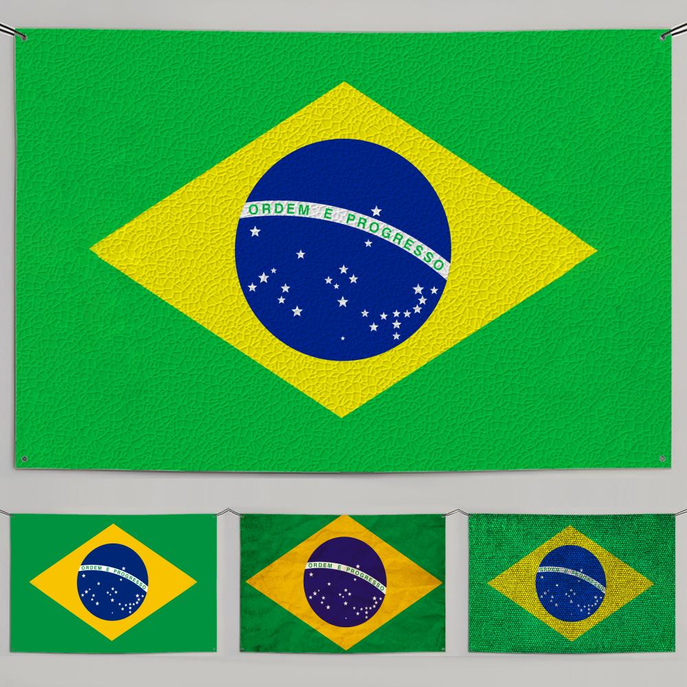 1PC Famosu Brazil Flags Retro  - Retro Gaming Banner ulasan dan harga