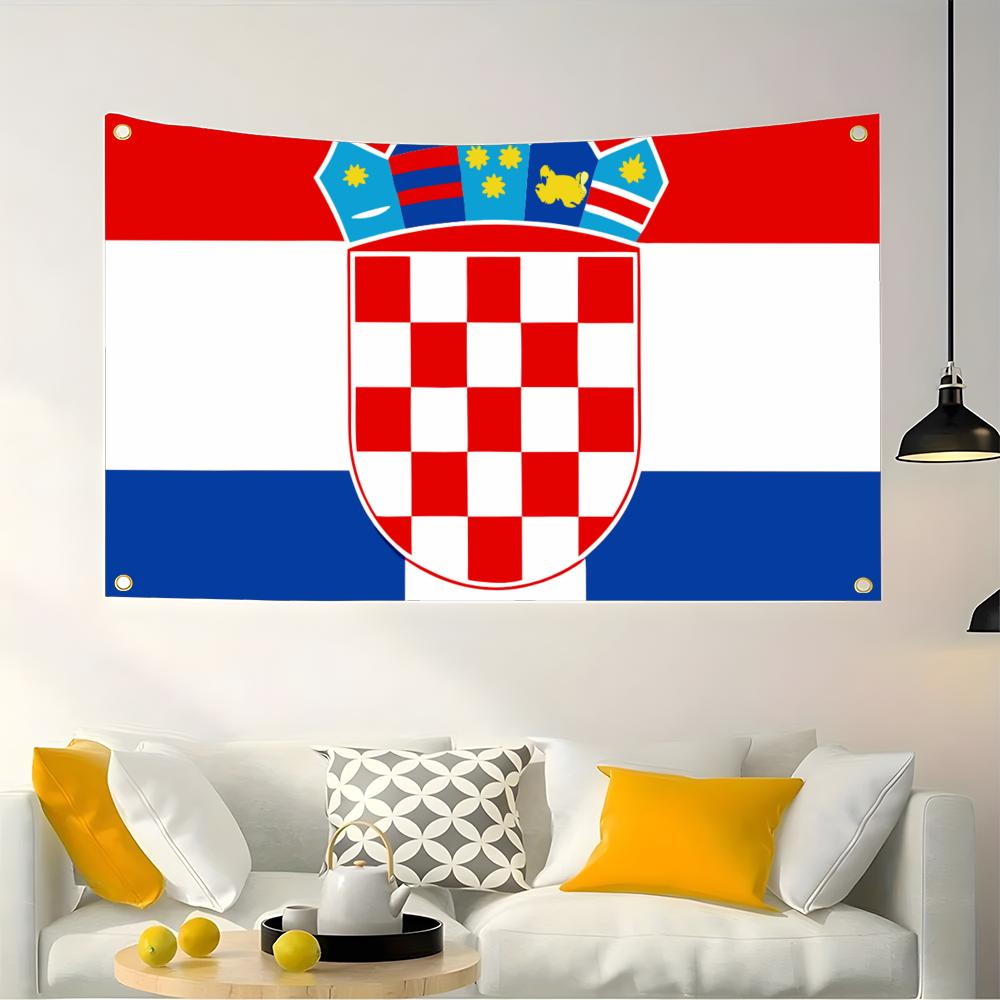 1PC Famous Croatia Flags Retro - Retro Gaming Banner ulasan dan harga